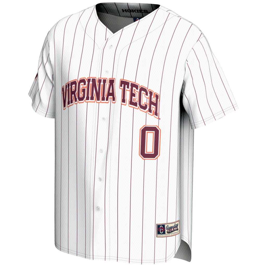#0 White Virginia Tech Hokies Lightweight Baseball Fashion Jersey