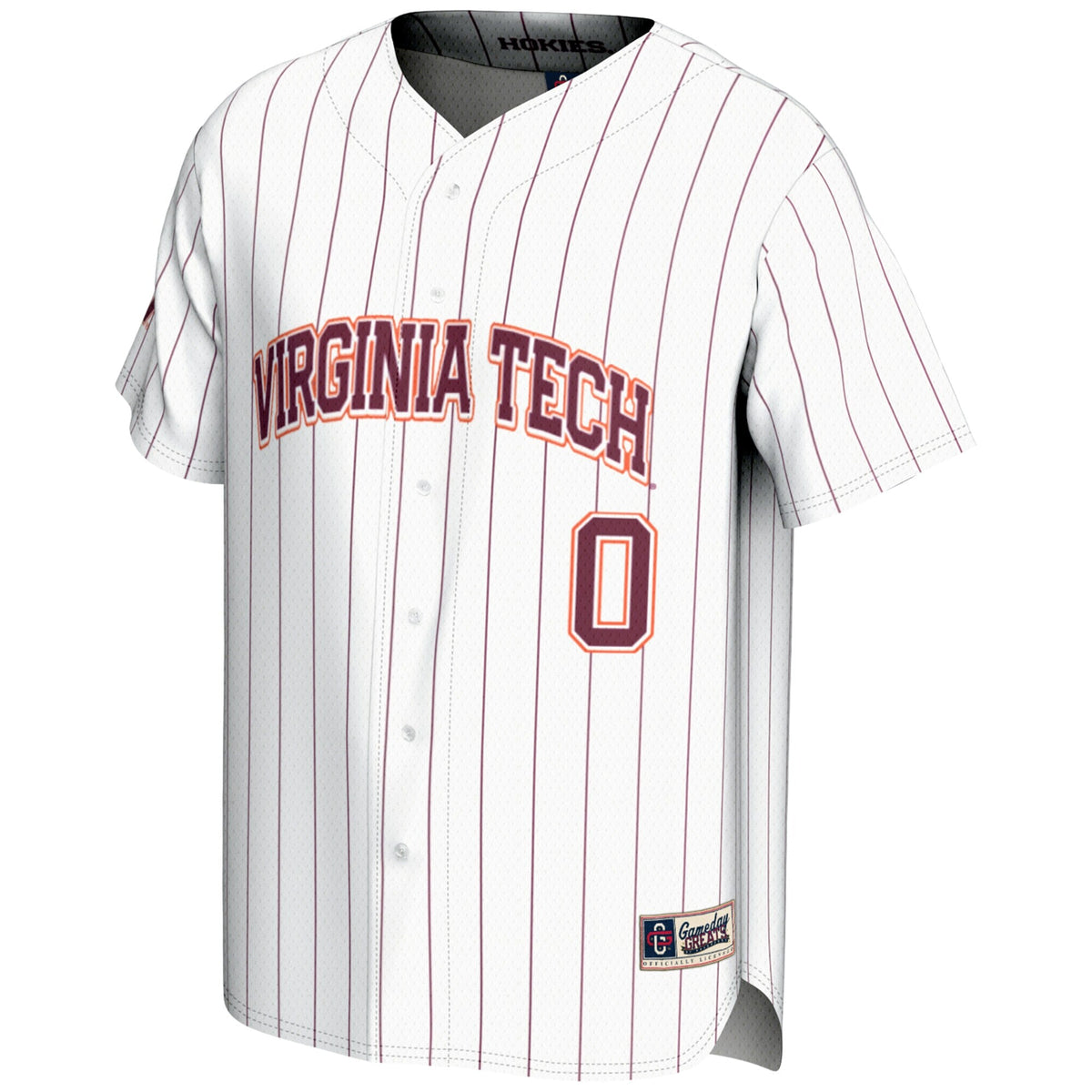 #0 White Virginia Tech Hokies Lightweight Baseball Fashion Jersey
