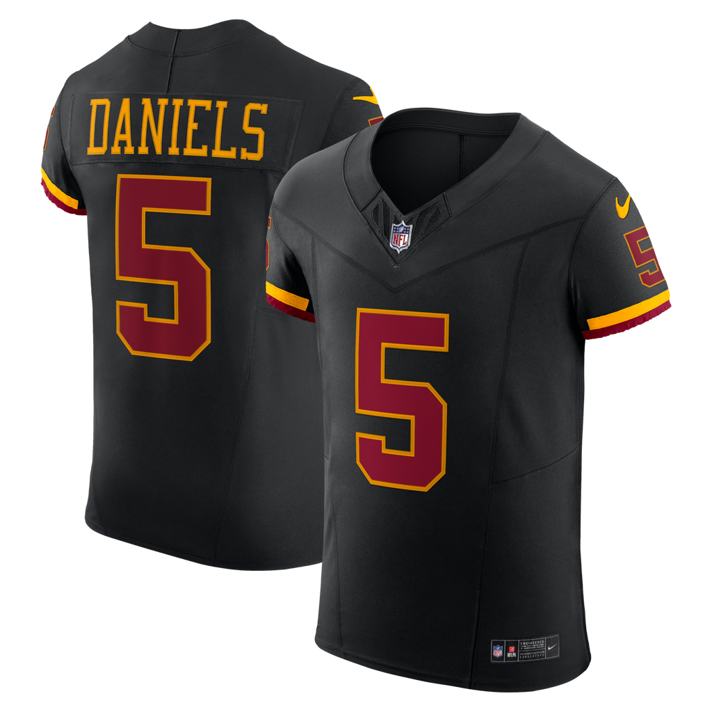 Washington Commanders Jayden Daniels Black Alternate Vapor F.U.S.E. Elite Football Jersey