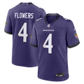 Baltimore Ravens Zay Flowers Purple Team Game Football Jersey