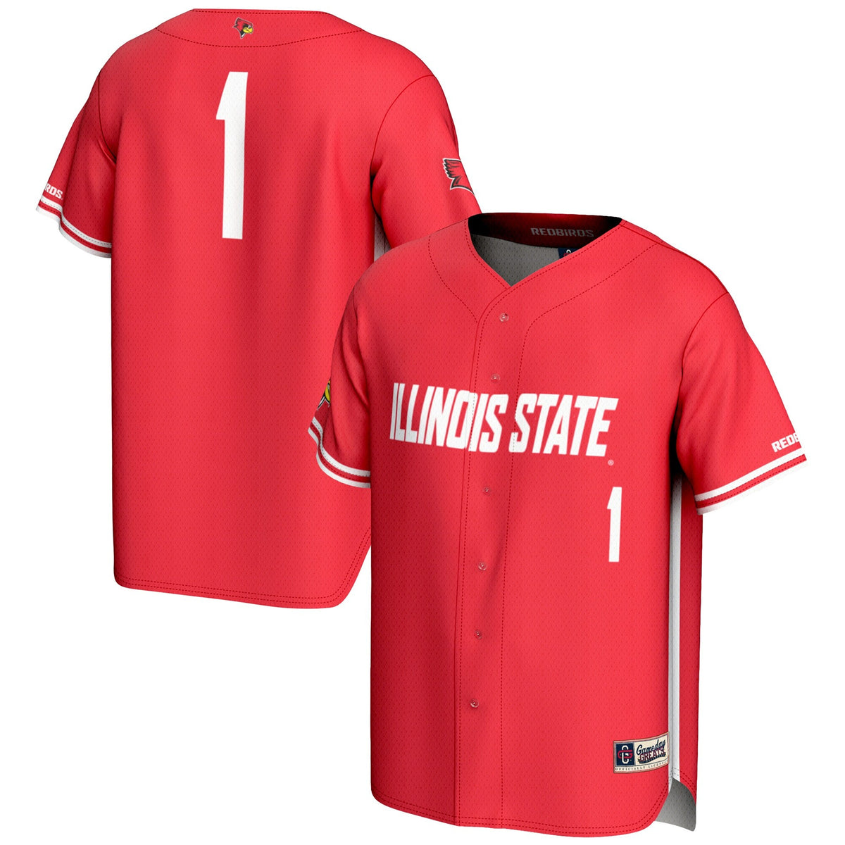 #1 Illinois State Redbirds Lightweight Baseball Jersey - Red