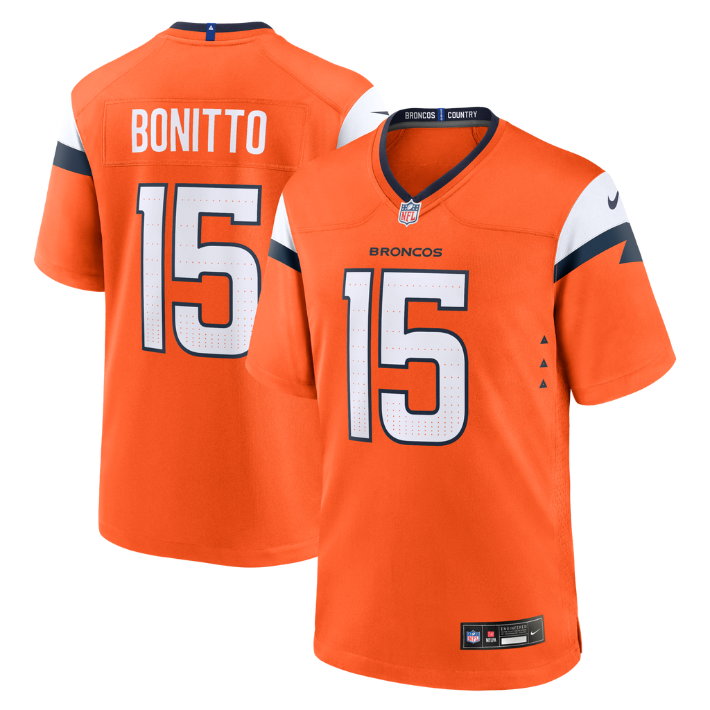 Denver Broncos Nik Bonitto Orange Team Game Football Jersey