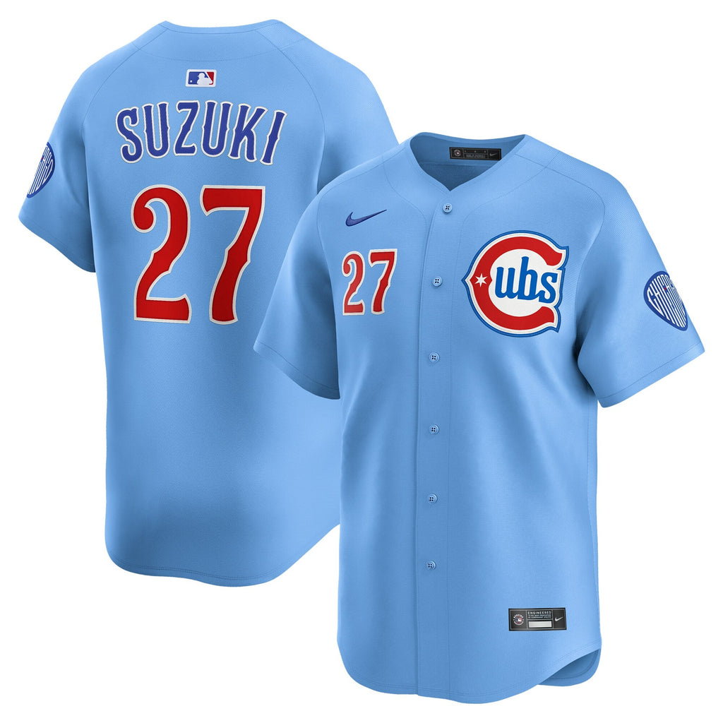 Chicago Cubs Seiya Suzuki Light Blue 2nd Alternate Limited Player Baseball Jersey