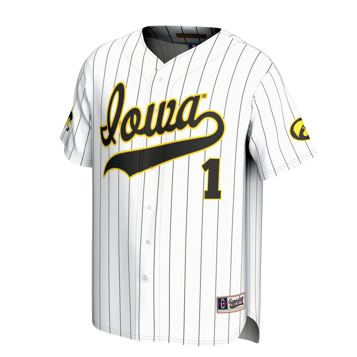 White Iowa Hawkeyes Lightweight Collegiate Baseball Fashion Jersey