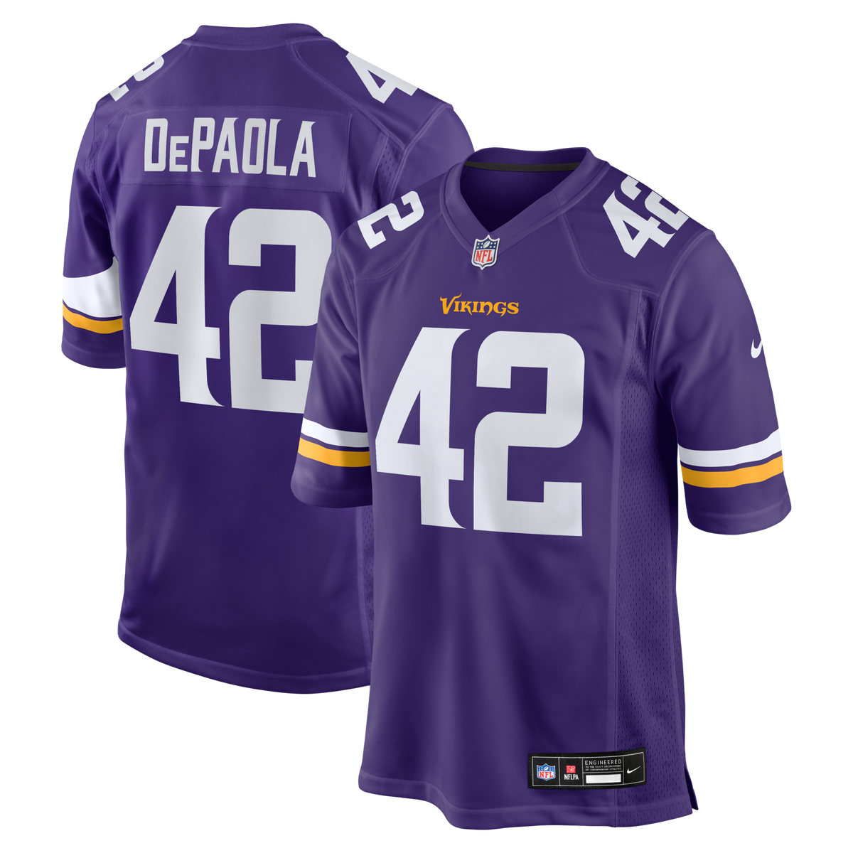 Minnesota Vikings Andrew DePaola Purple Game Football Jersey