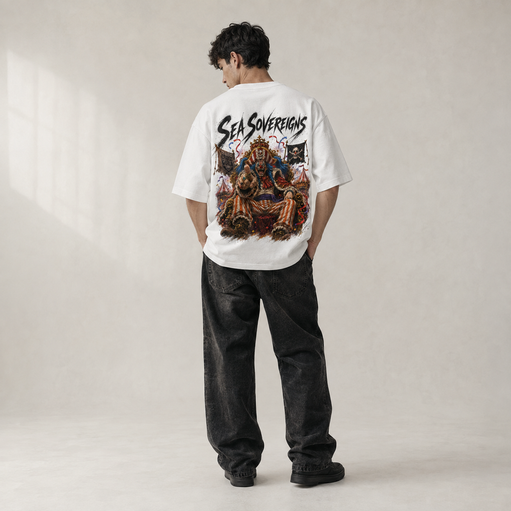 One Piece Anime Graphic Tee - Sea Sovereigns: Buggy Enthroned