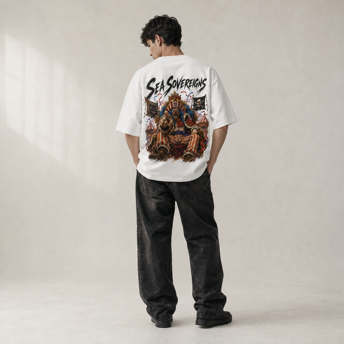 One Piece Anime Graphic Tee - Sea Sovereigns: Buggy Enthroned