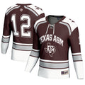 #12 Texas A&M Aggies Hockey Fashion Jersey – Maroon