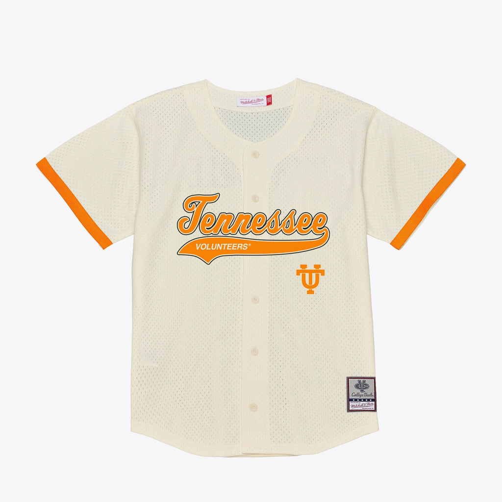 Cream Tennessee Volunteers Mesh Button-Up Batting Practice Baseball Jersey