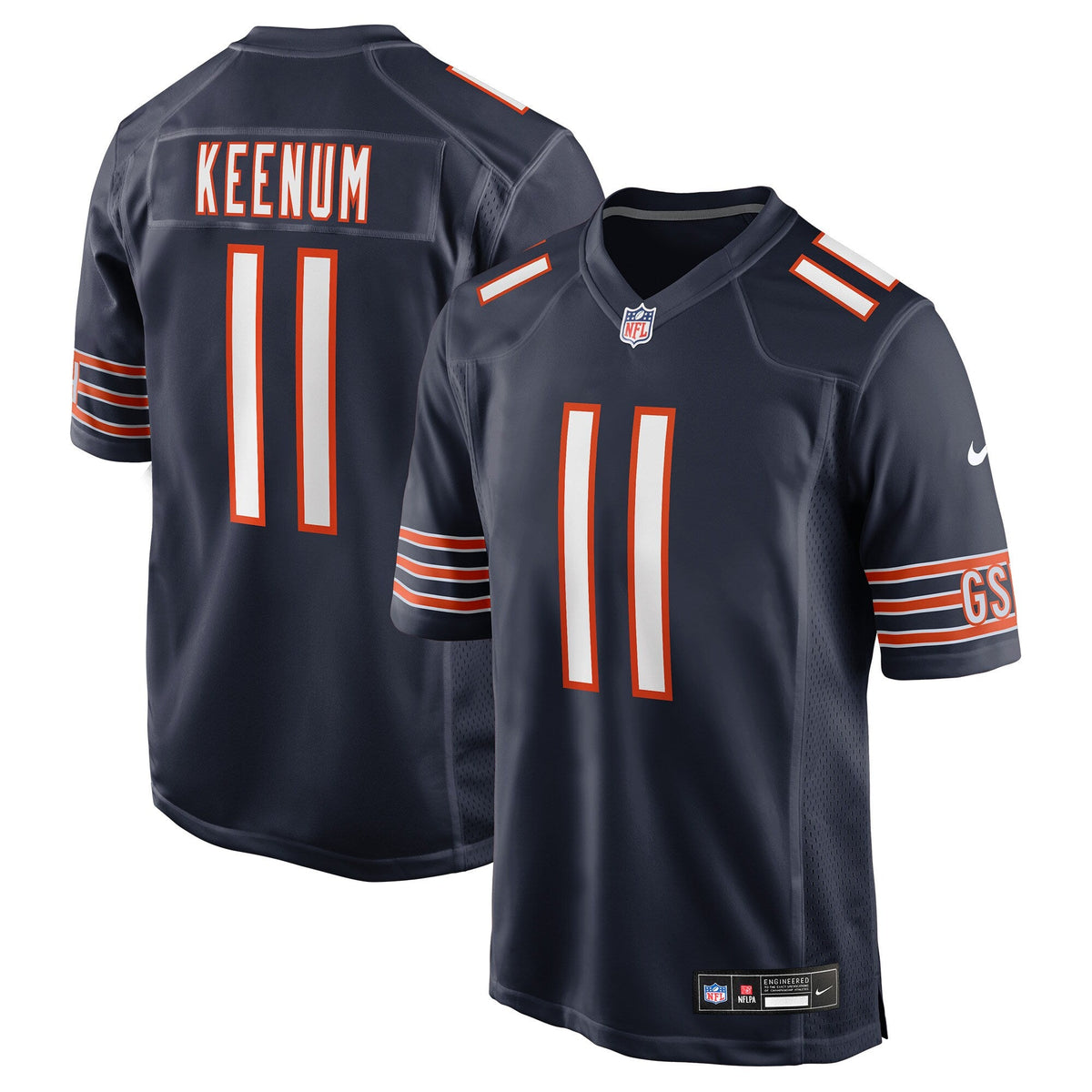 Chicago Bears Case Keenum Navy Team Game Football Jersey