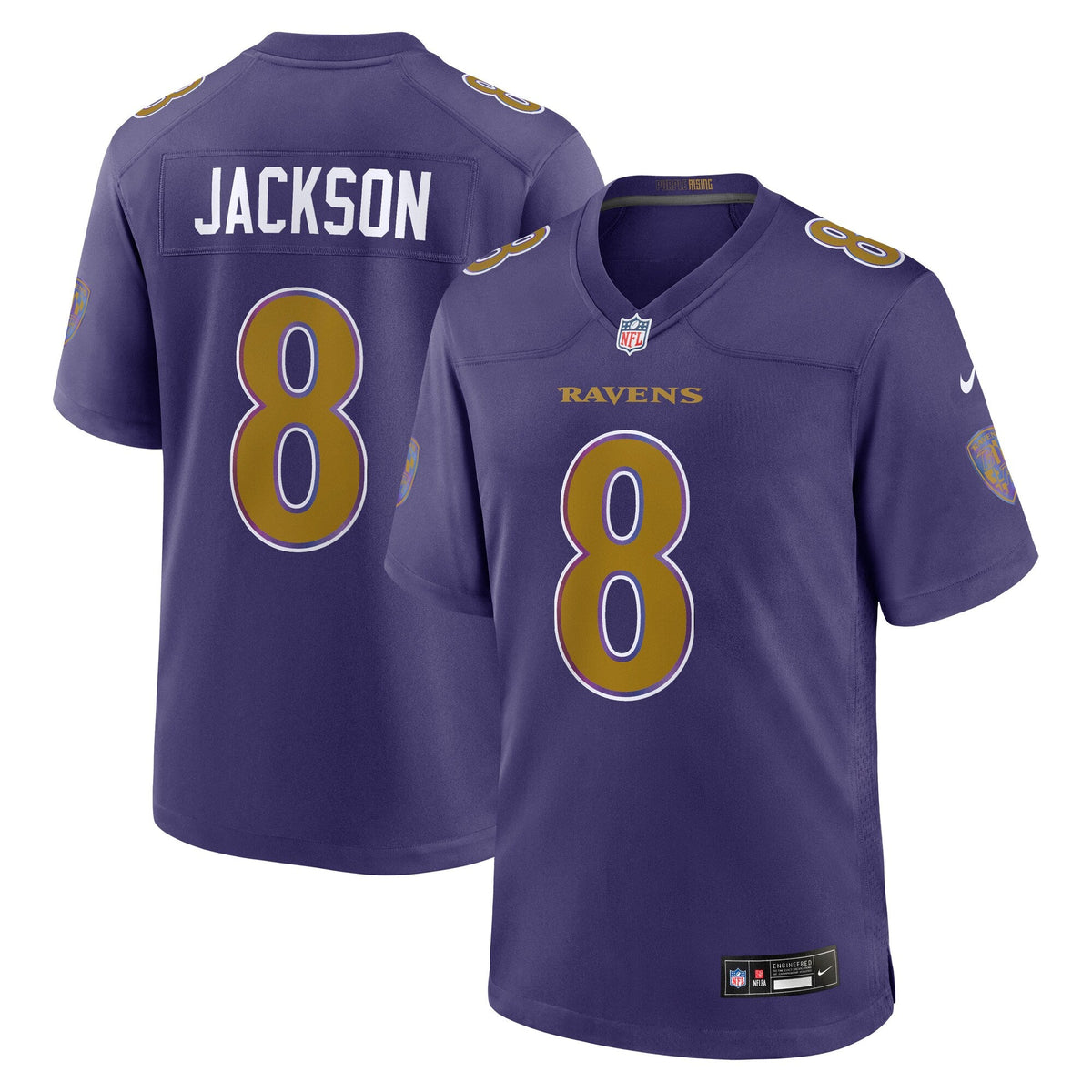 Baltimore Ravens Lamar Jackson Purple Alternate Game Football Jersey
