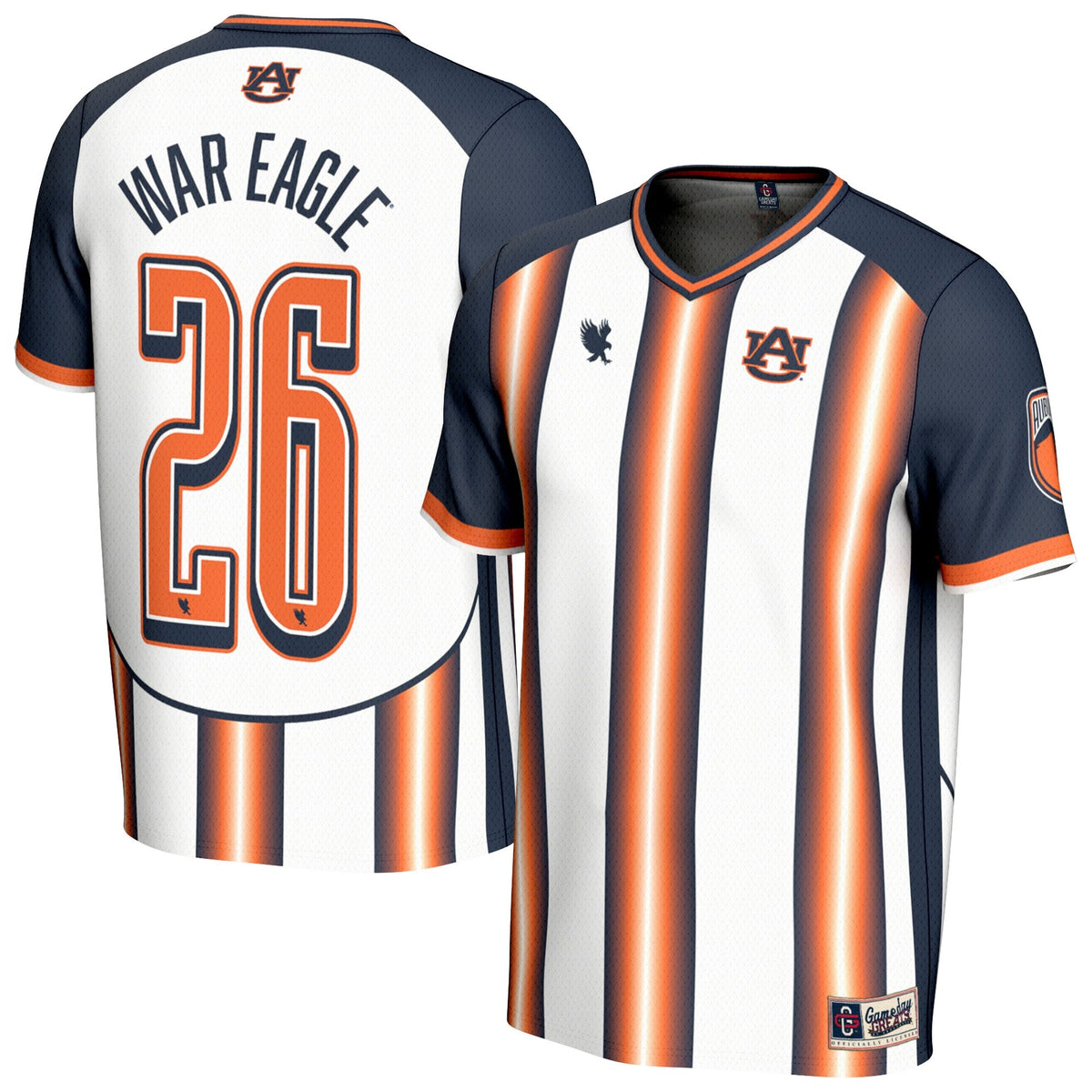 White Auburn Tigers War Eagle Commemorative Fashion Soccer Jersey