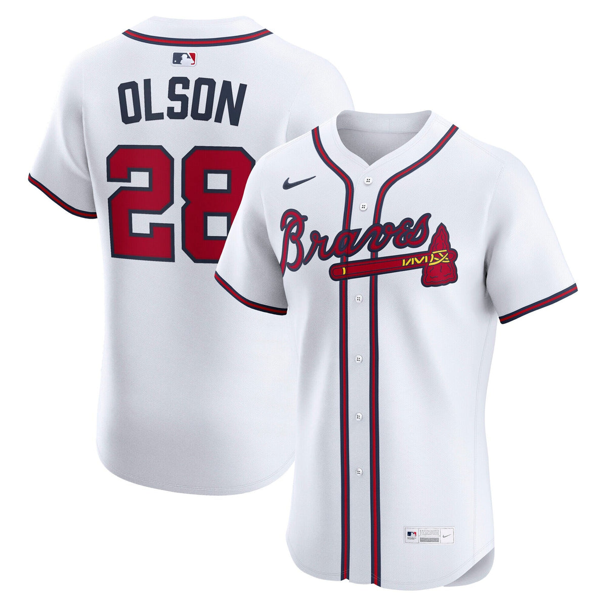 Atlanta Braves Matt Olson White Home Elite Player Baseball Jersey