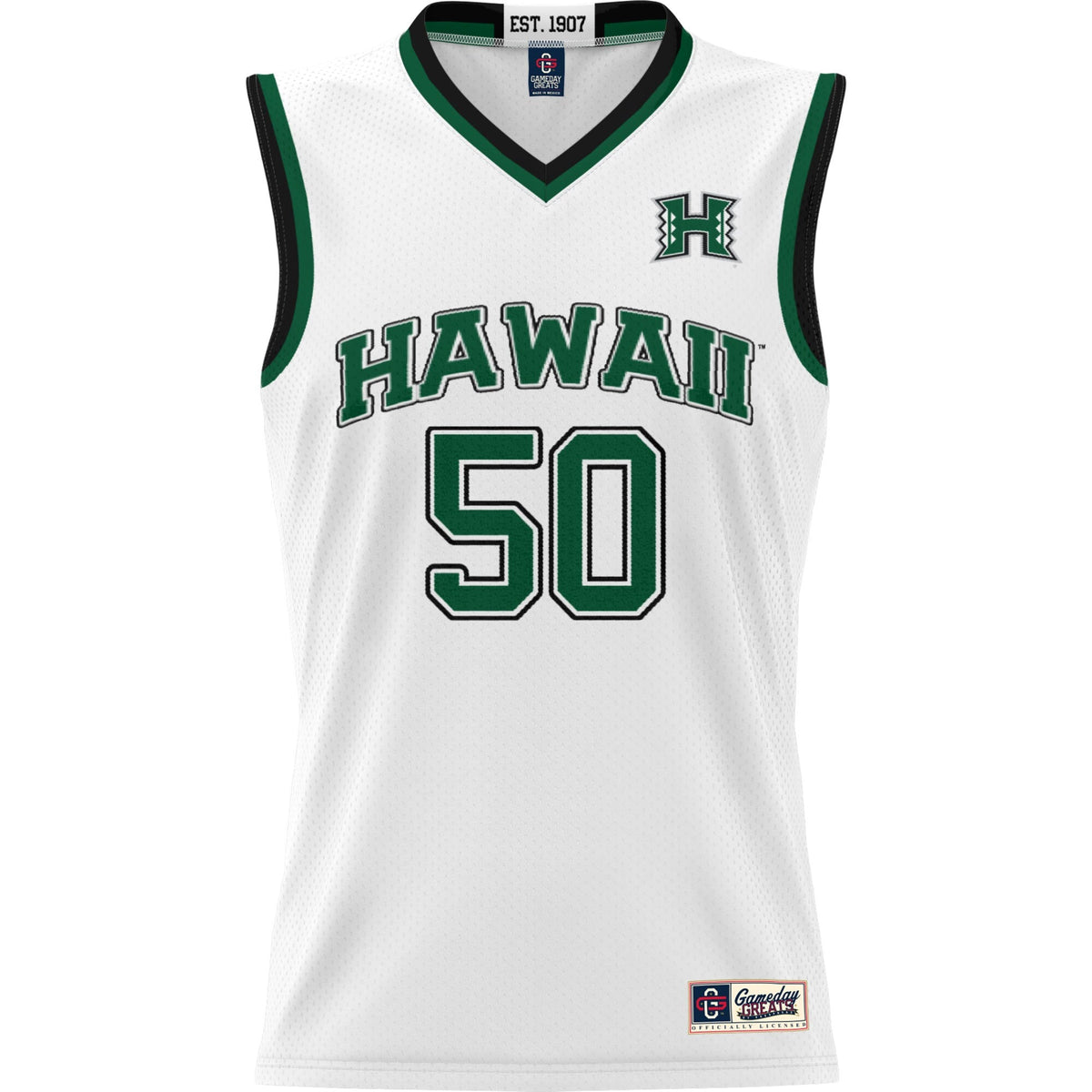 #50 Hawaii Rainbow Warriors Lightweight Basketball Jersey - White