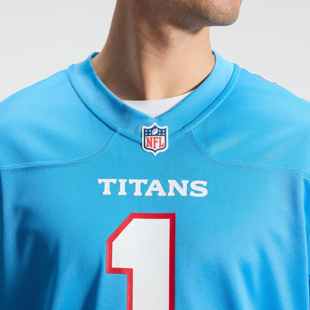 Tennessee Titans Cameron Ward Light Blue Game Football Jersey