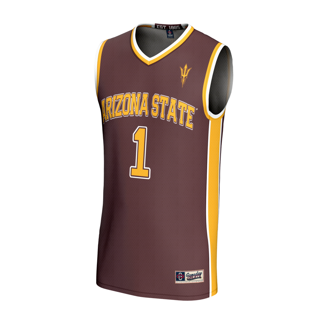 Maroon #1 Arizona State Sun Devils Lightweight Collegiate Basketball Fashion Jersey