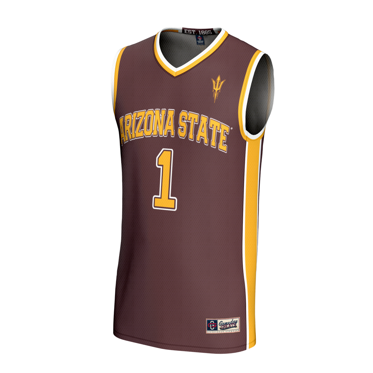Maroon #1 Arizona State Sun Devils Lightweight Collegiate Basketball Fashion Jersey