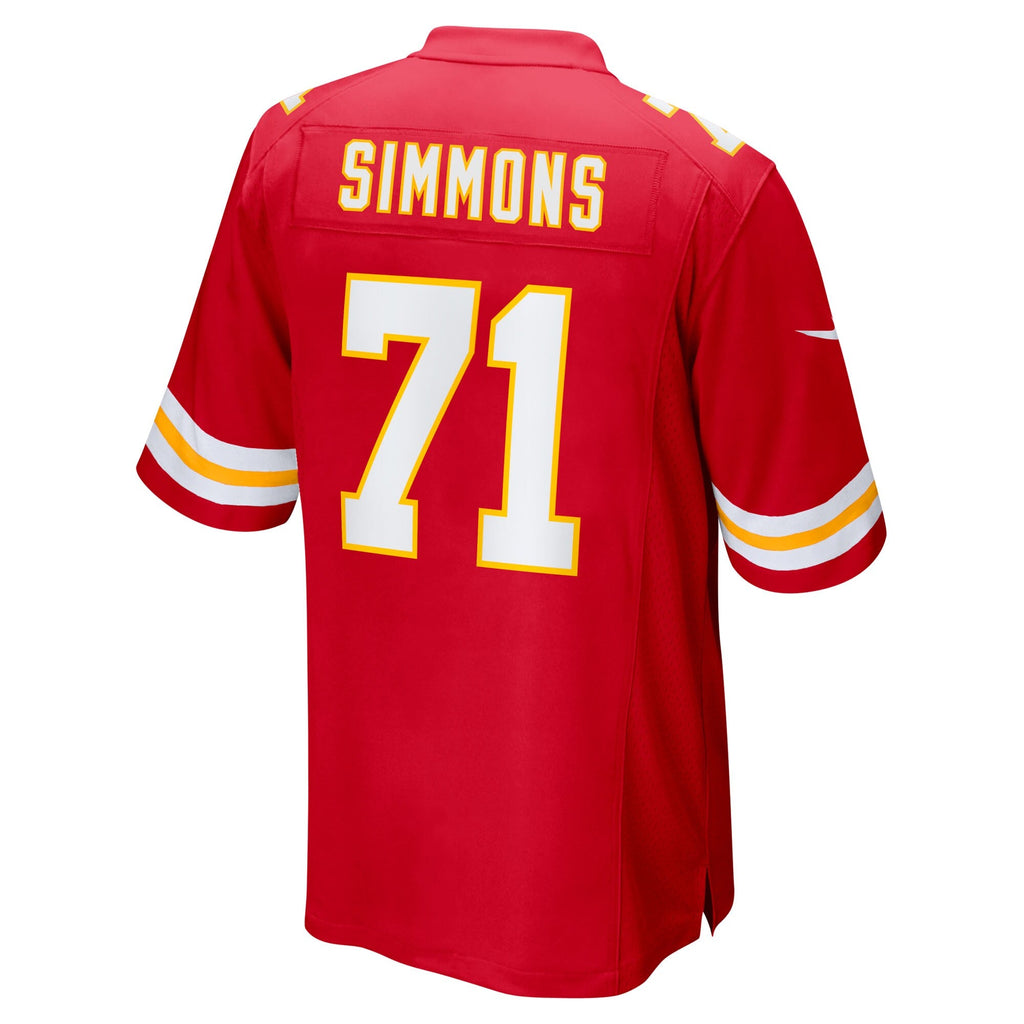 Kansas City Chiefs Josh Simmons Red Team Game Football Jersey