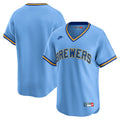 Milwaukee Brewers Light Blue Cooperstown Collection Limited Baseball Jersey