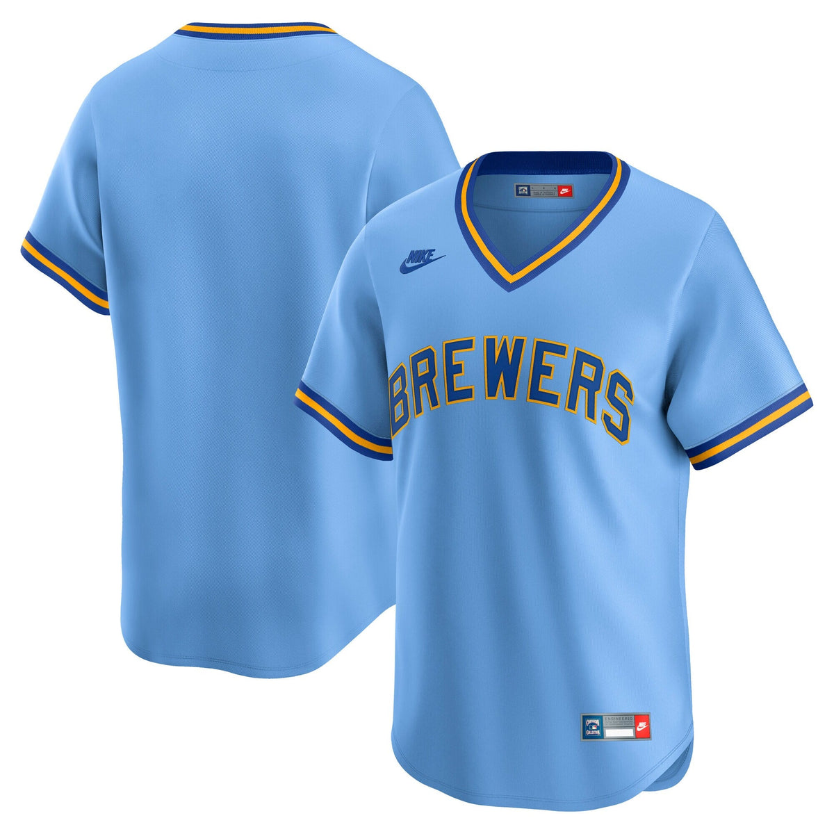 Milwaukee Brewers Light Blue Cooperstown Collection Limited Baseball Jersey
