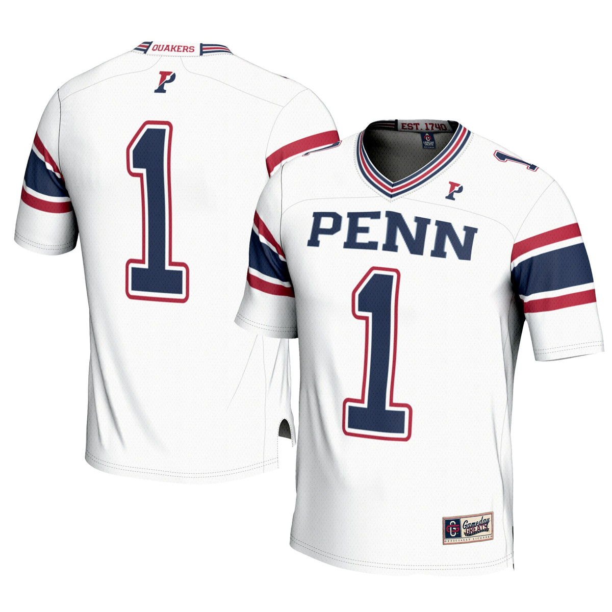 #1 Pennsylvania Quakers Football Jersey - White