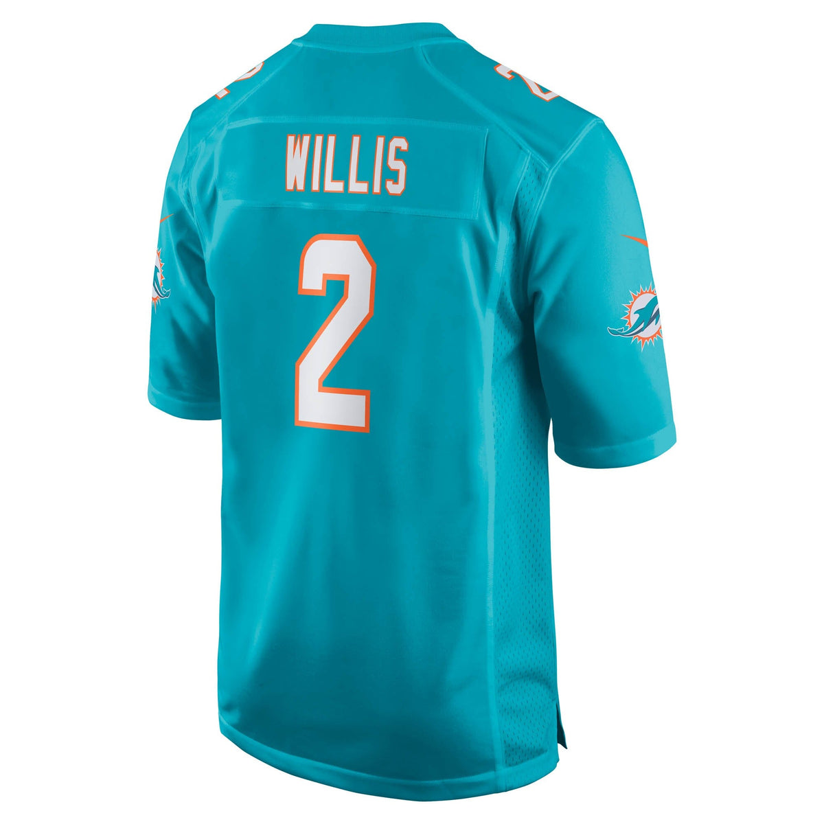Miami Dolphins Malik Willis Aqua Game Football Jersey