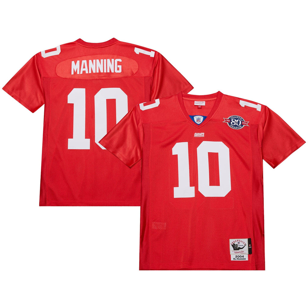 New York Giants 2004 Eli Manning Red Throwback Retired Player Football Jersey