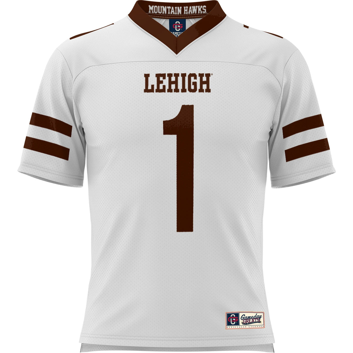 #1 Lehigh Mountain Hawks Football Jersey - White