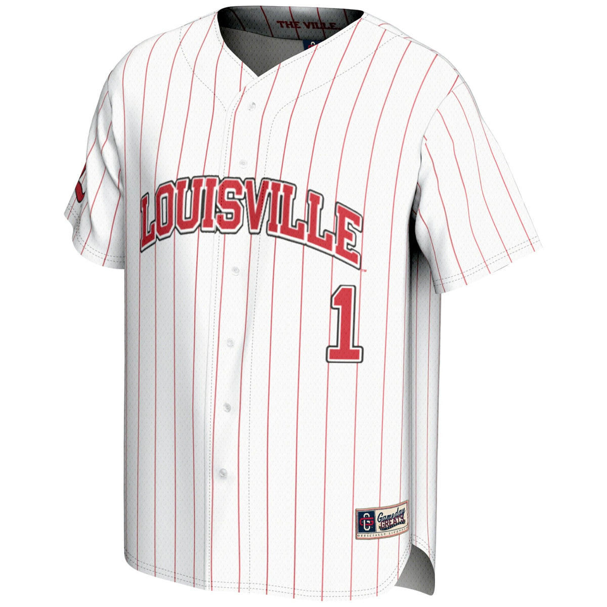#1 White Louisville Cardinals Lightweight Baseball Fashion Jersey