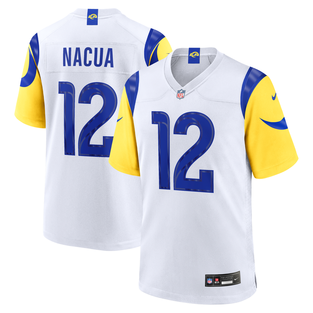 Los Angeles Rams Puka Nacua White White Game Player Football Jersey