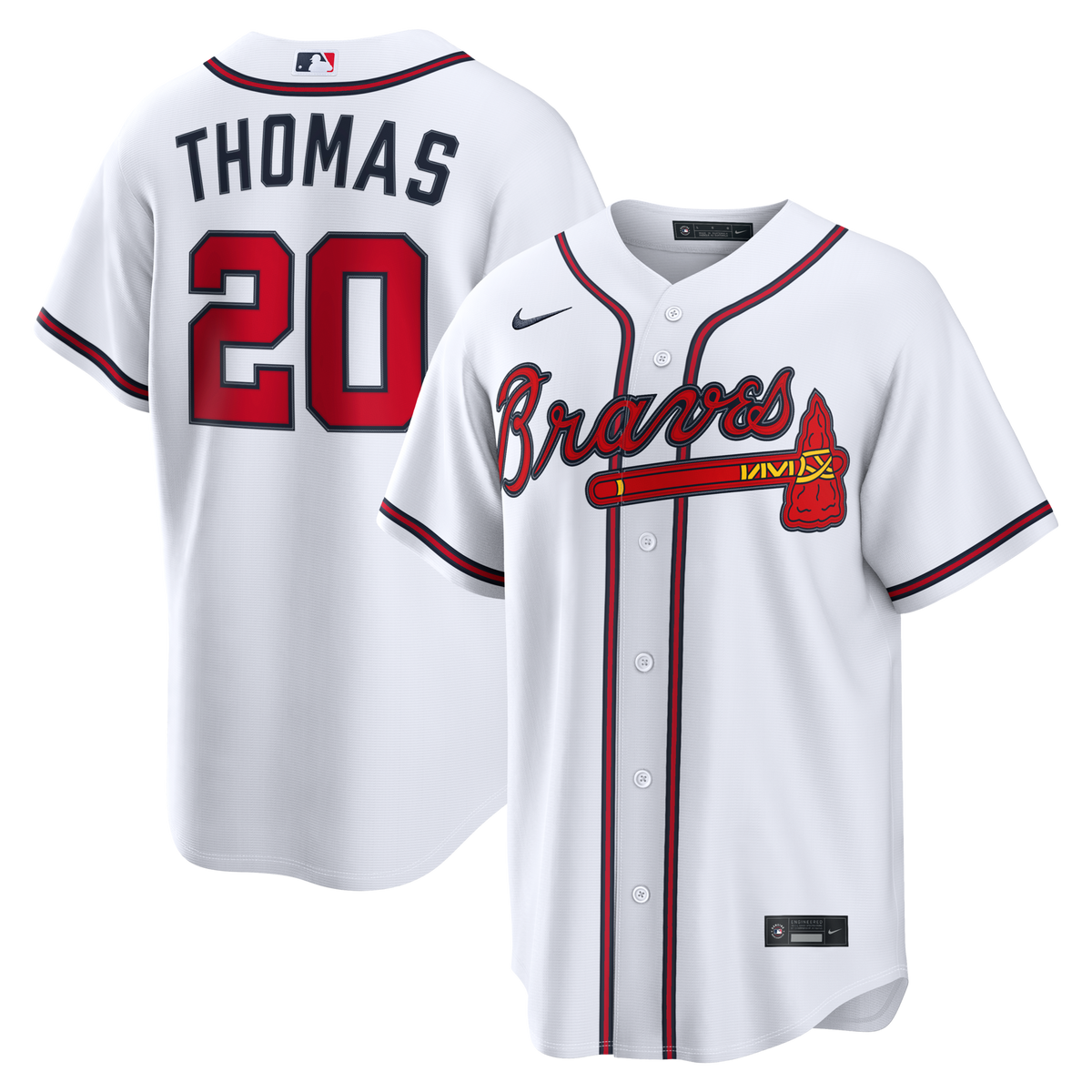 Atlanta Braves Lane Thomas White Home Replica Baseball Jersey