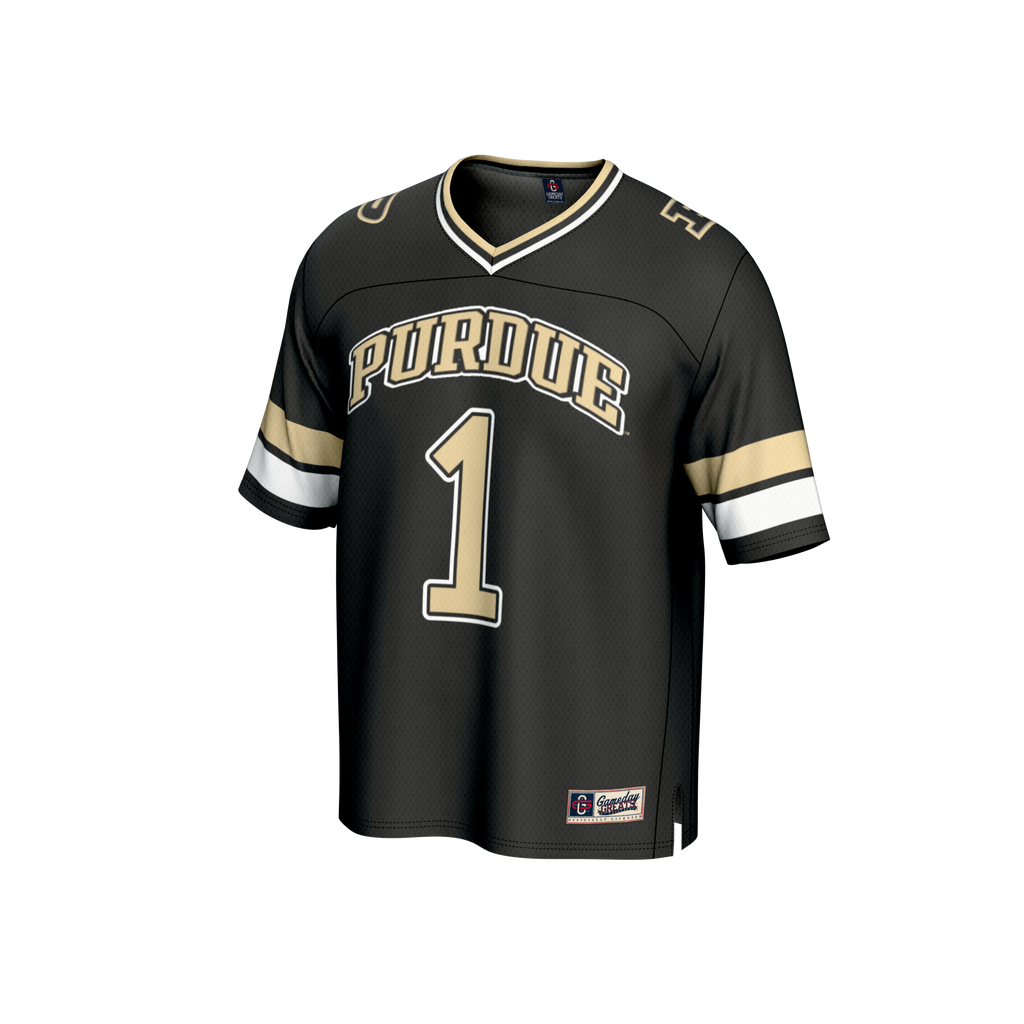 #1 Purdue Boilermakers Collegiate Football Fashion Jersey - Black