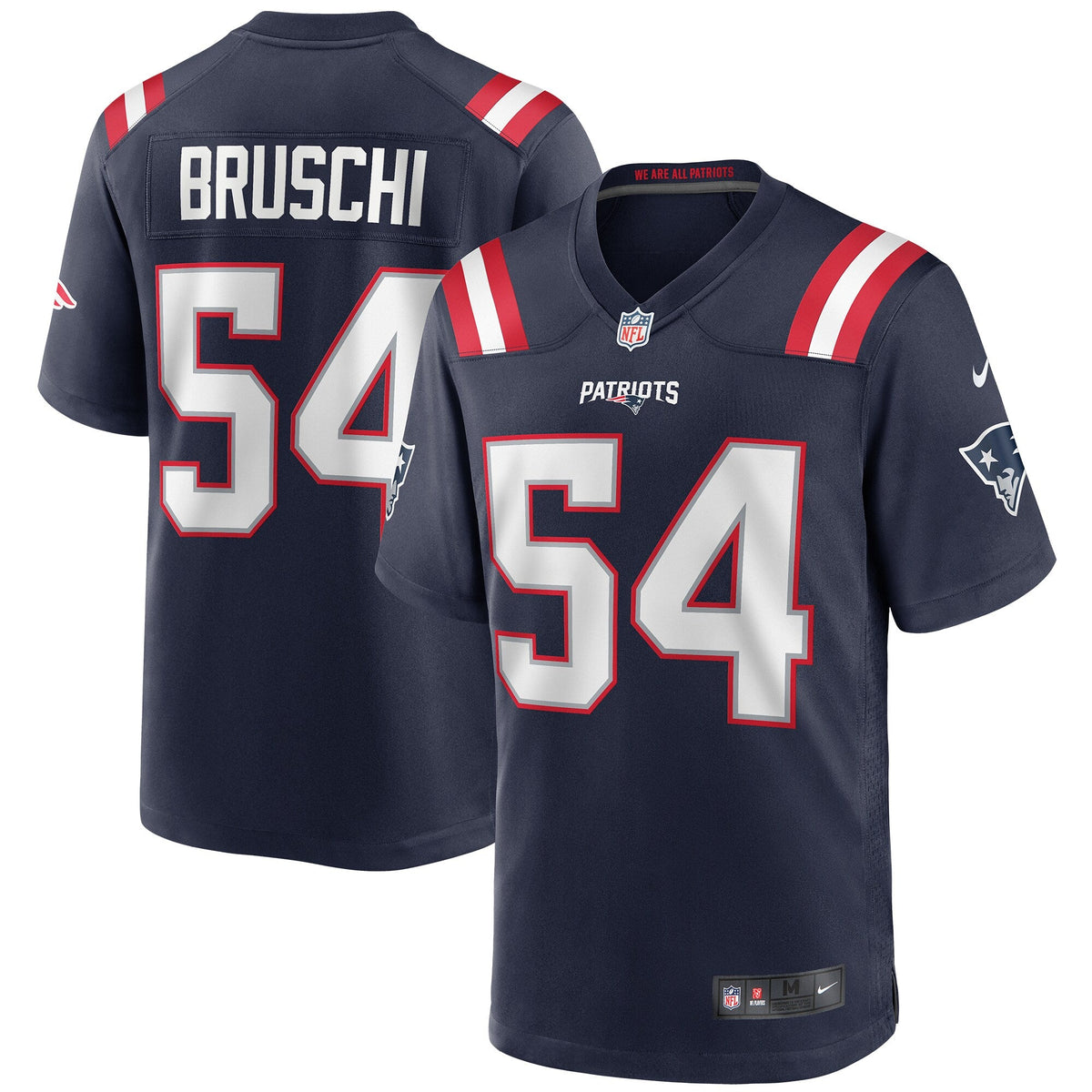 New England Patriots Tedy Bruschi Navy Game Retired Player Football Jersey