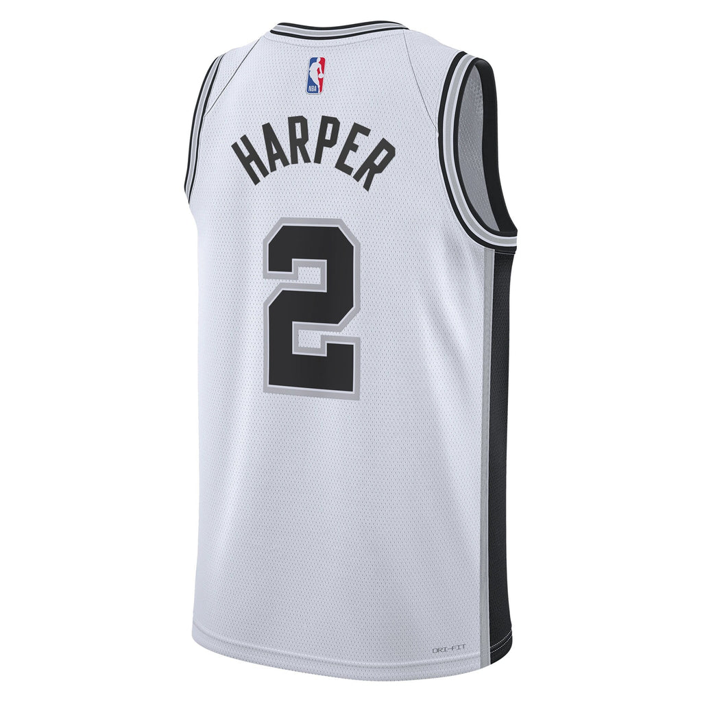 San Antonio Spurs Association Edition Swingman Jersey NBA 2025 First Round Draft Pick - White - Dylan Harper