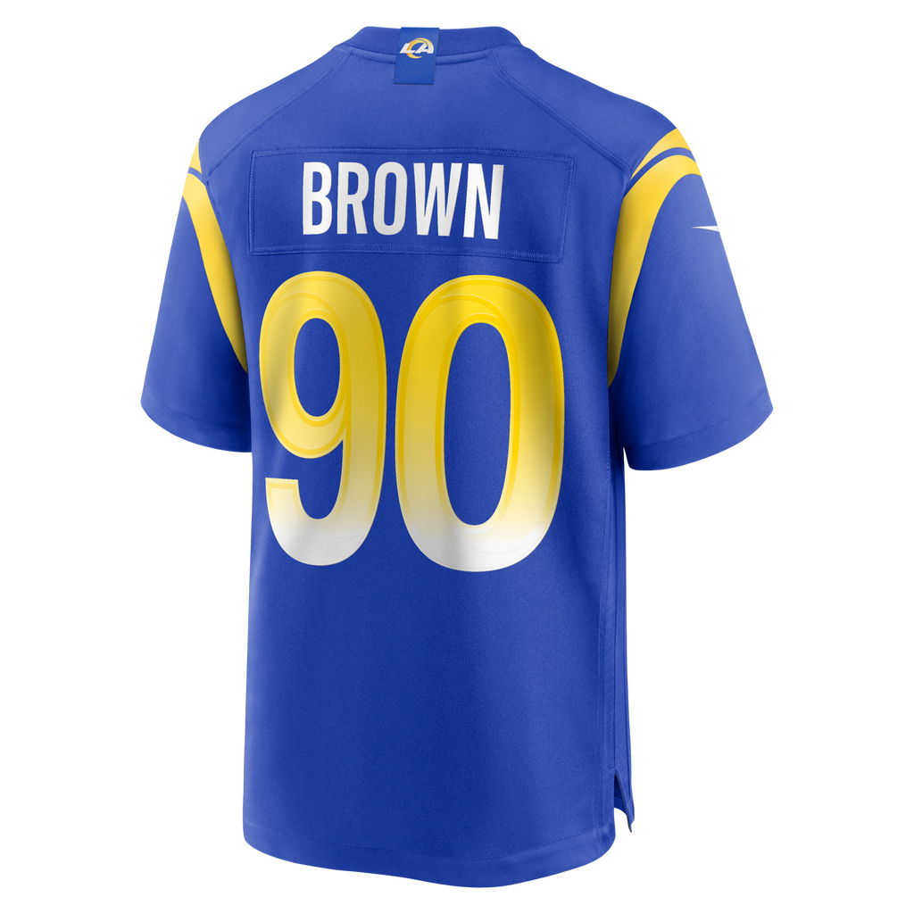 Los Angeles Rams Earnest Brown IV Royal Team Game Football Jersey