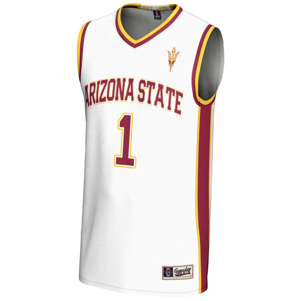 #1 Arizona State Sun Devils Lightweight Basketball Jersey - White