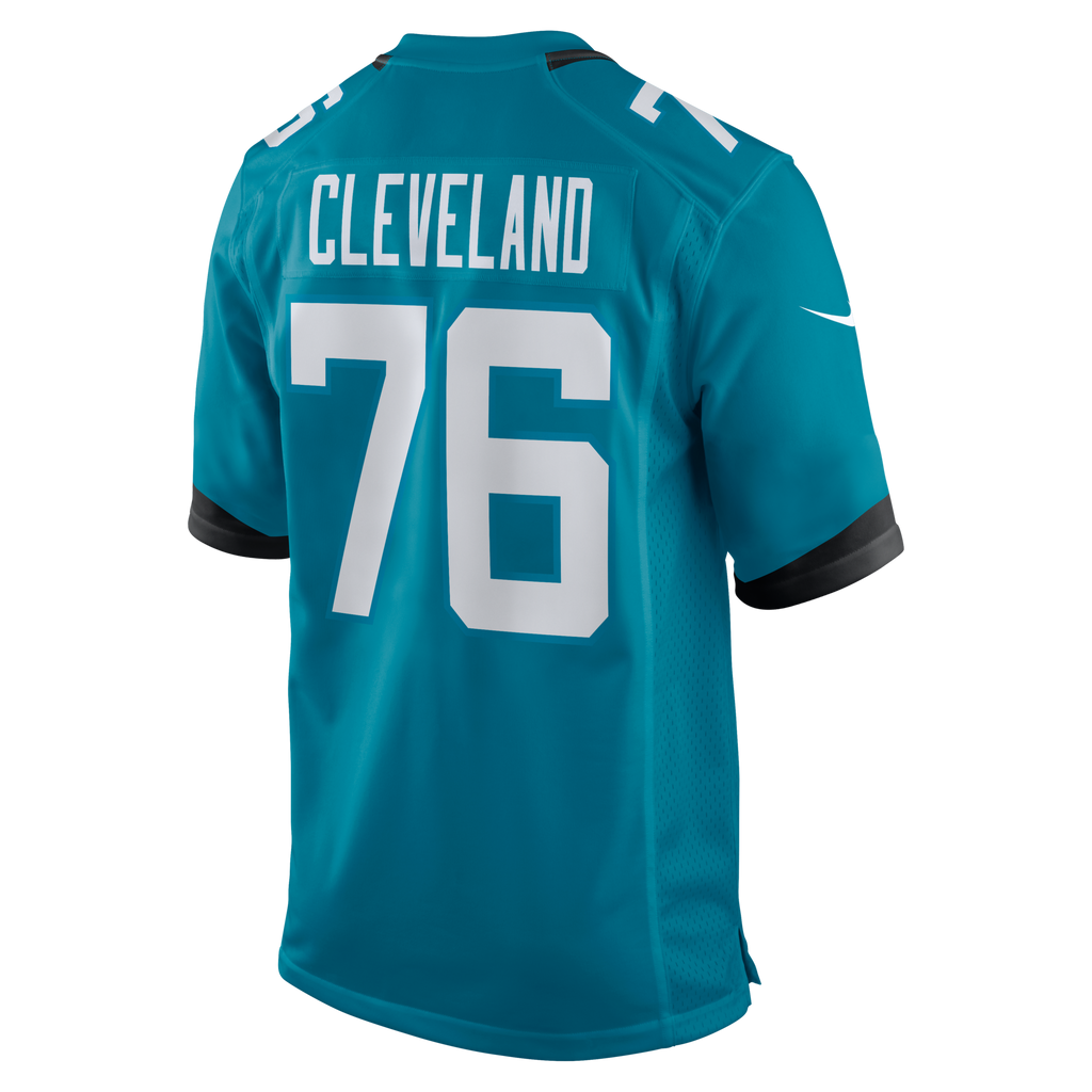 Jacksonville Jaguars Ezra Cleveland Teal Game Football Jersey