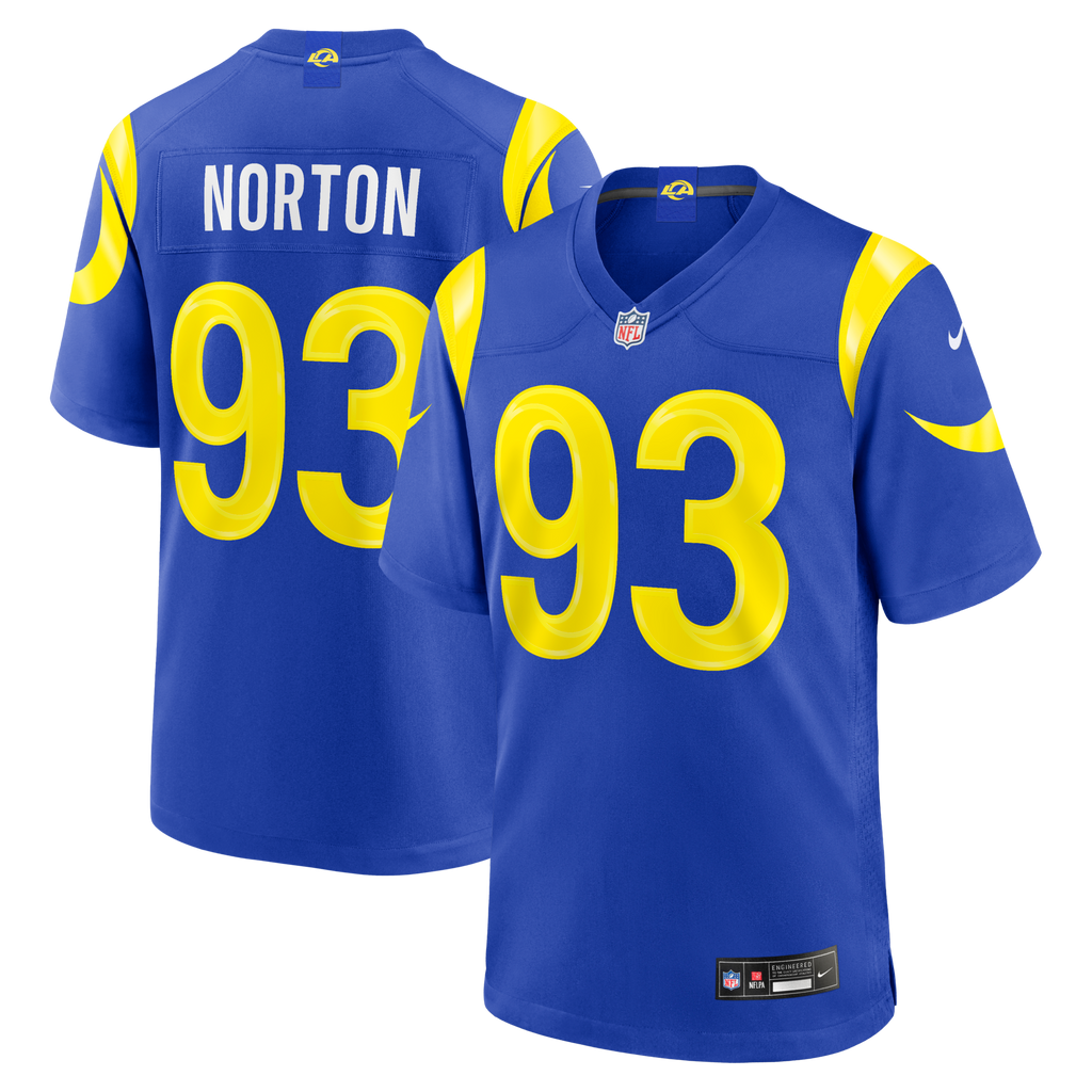 Los Angeles Rams Bill Norton Royal Team Game Football Jersey