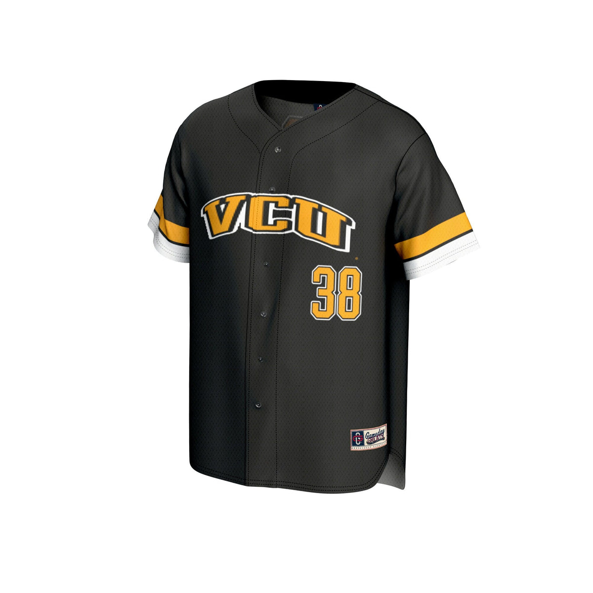 #38 VCU Rams Lightweight Collegiate Baseball Fashion Jersey - Black
