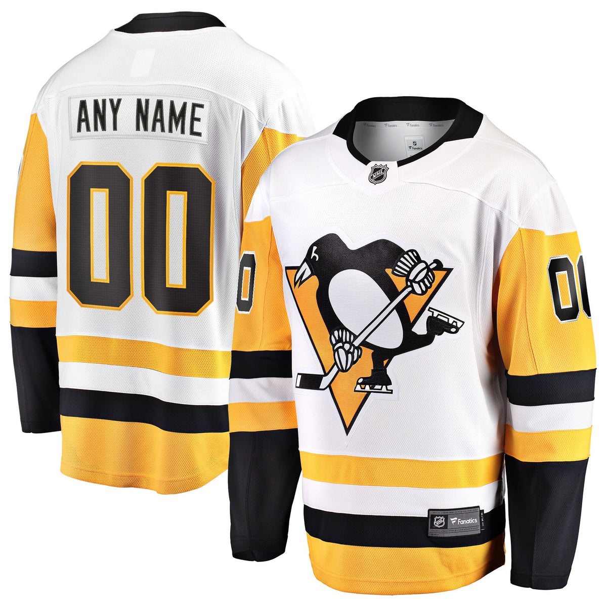 Pittsburgh Penguins White Away Breakaway Custom Hockey Jersey