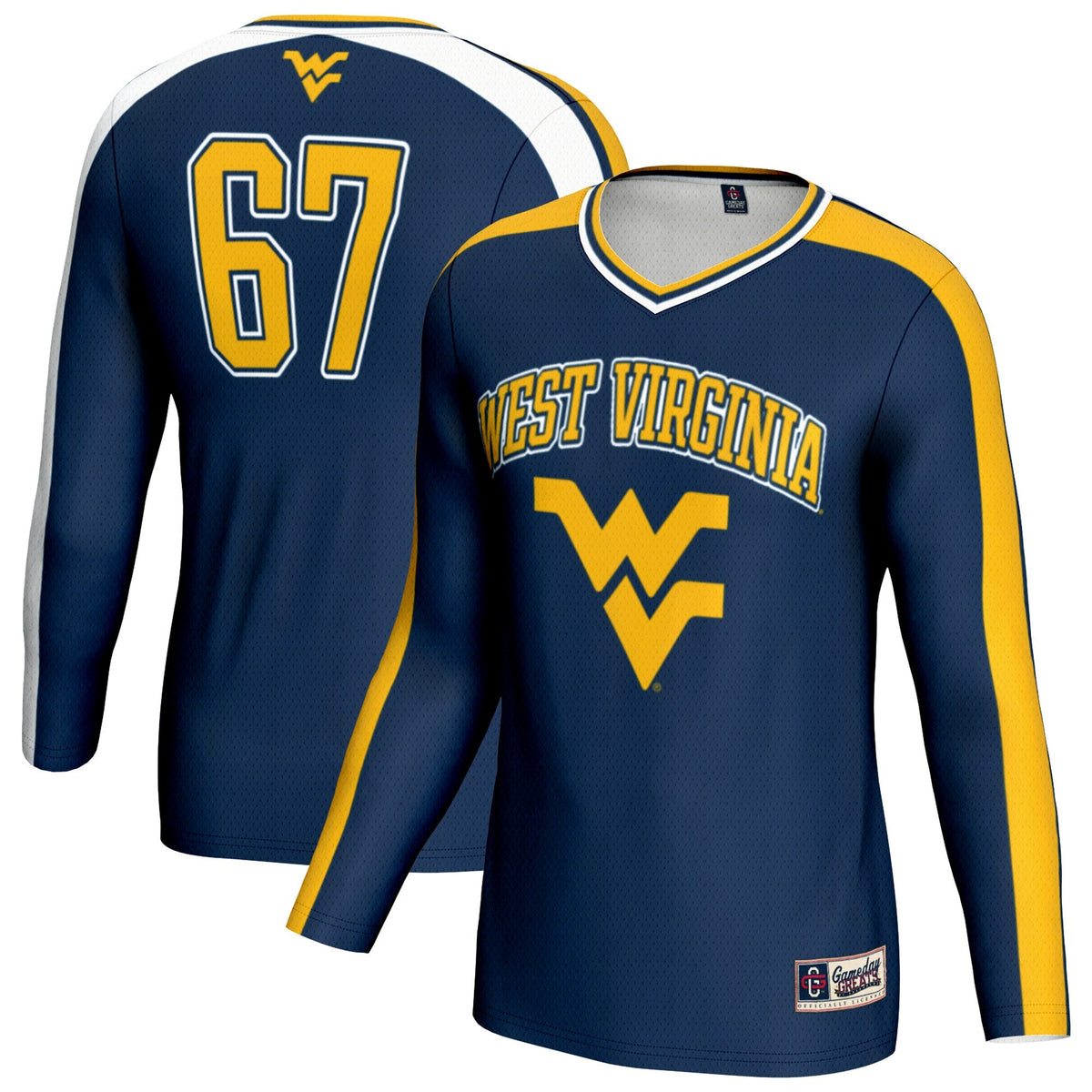 West Virginia Mountaineers #67 Lightweight Volleyball Fashion Jersey - Navy