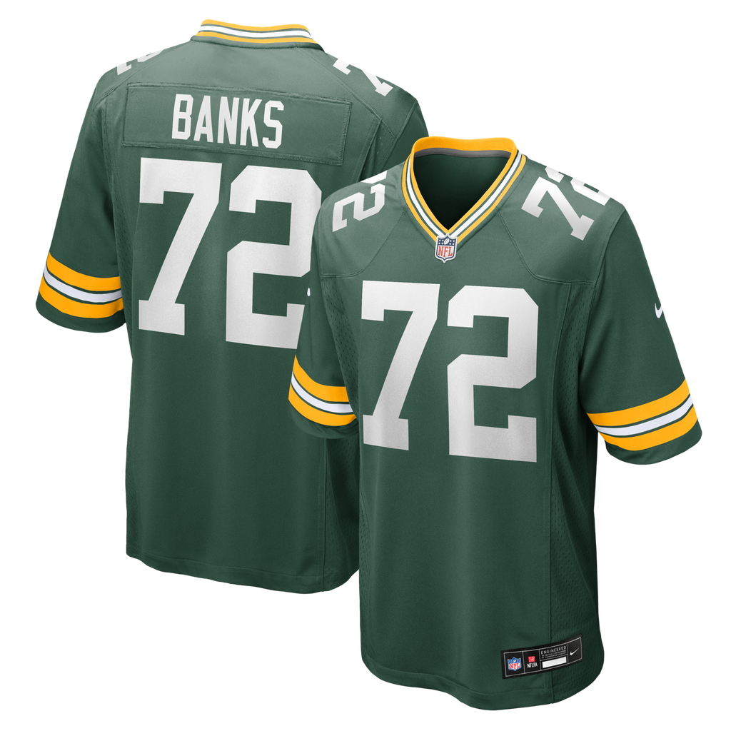 Green Bay Packers Brant Banks Green Team Game Football Jersey