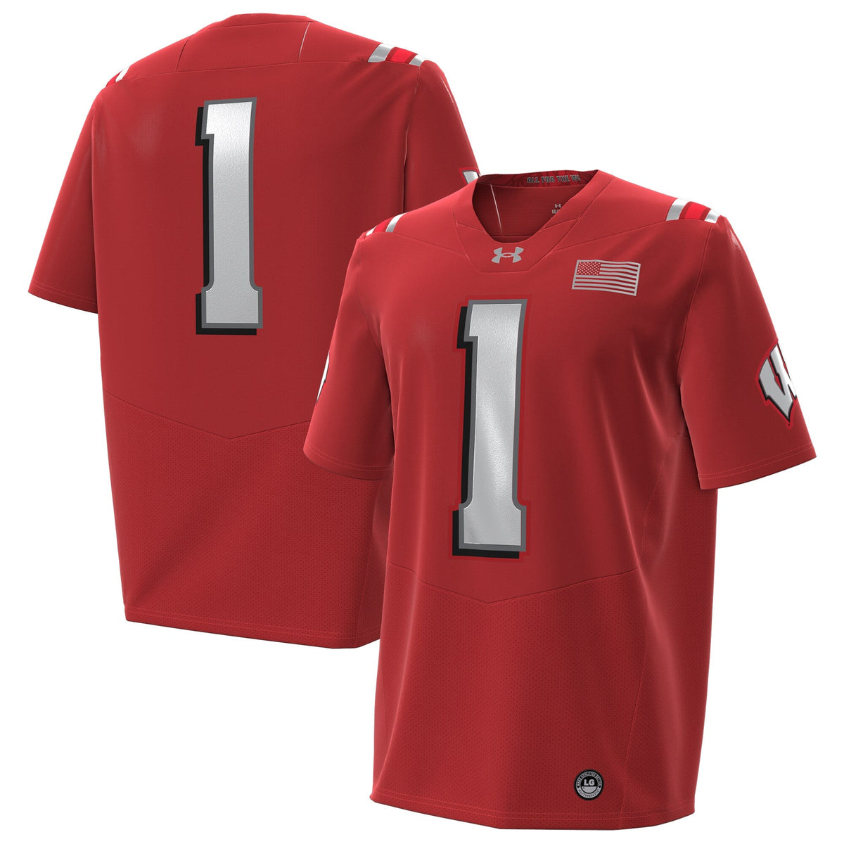 #1 Red Wisconsin Badgers 2026 Lambeau Field Collection Replica Football Jersey