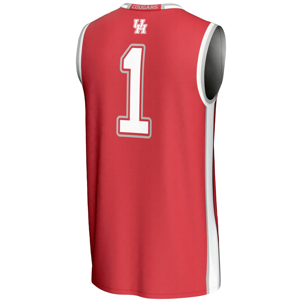 #1 Houston Cougars Lightweight Basketball Jersey - Red