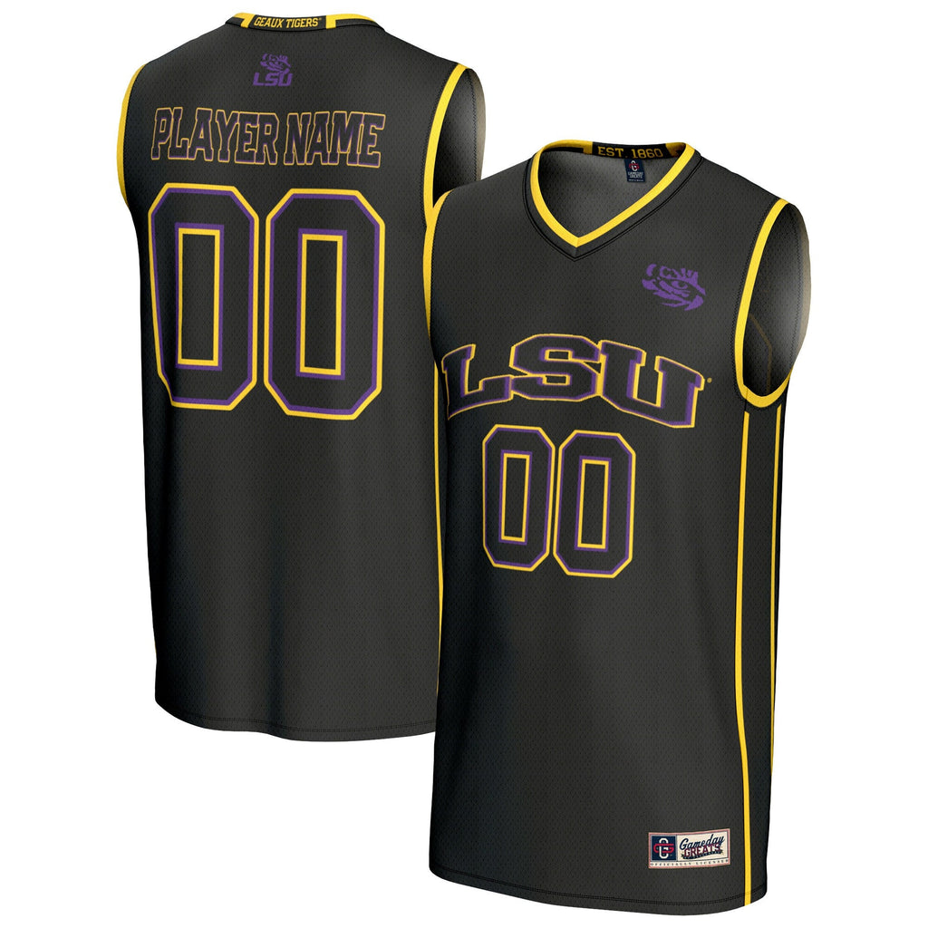 LSU Tigers Lightweight Collegiate Basketball NIL Pick-A-Player Fashion Jersey - Black