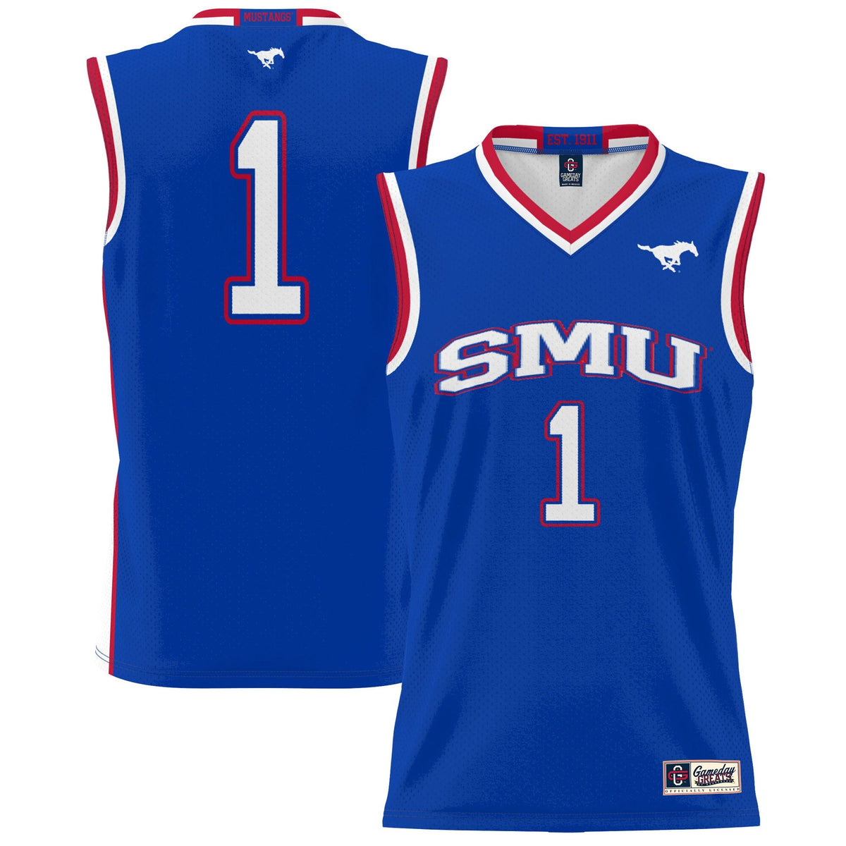#1 SMU Mustangs Lightweight Basketball Jersey - Royal