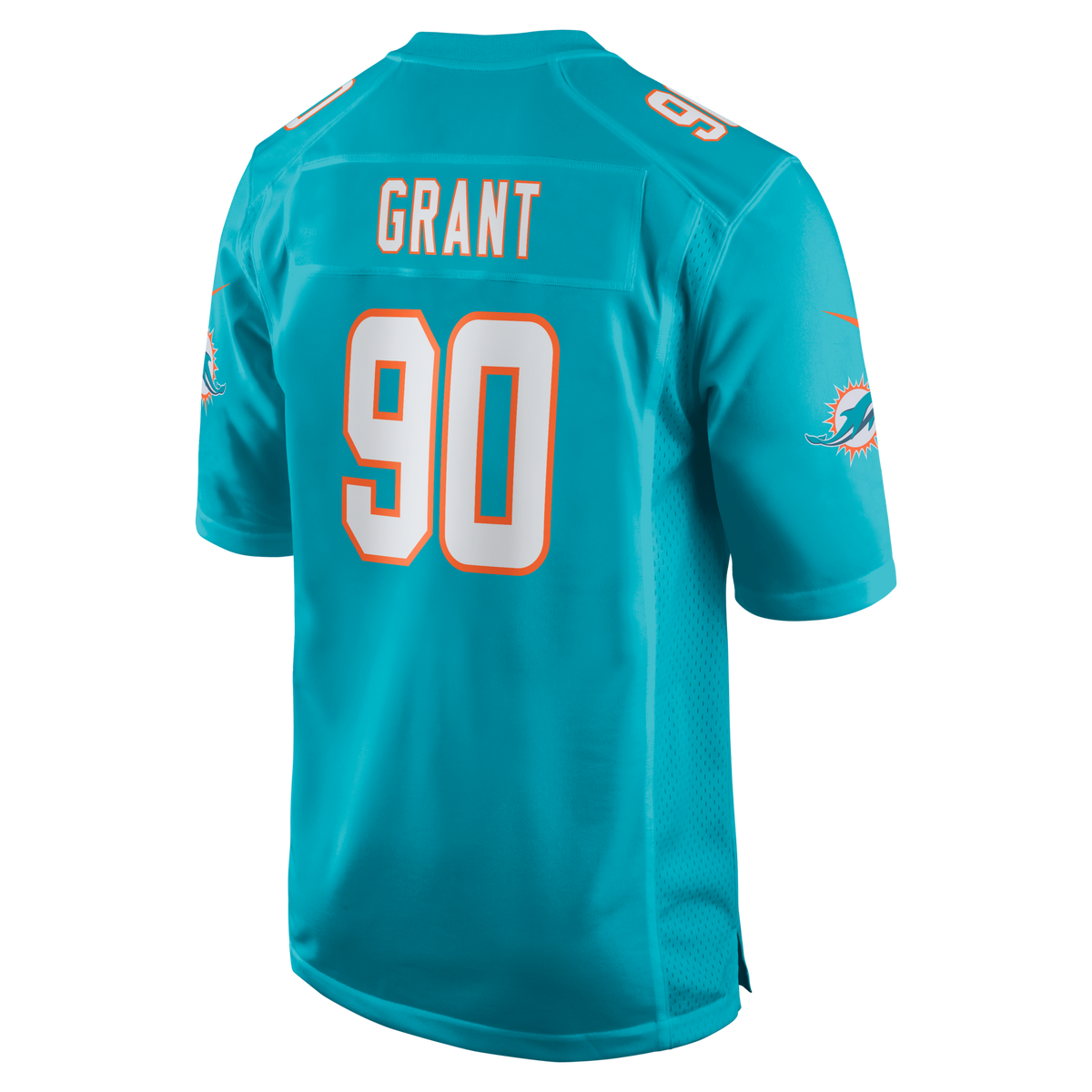 Miami Dolphins Kenneth Grant Aqua Team Game Football Jersey