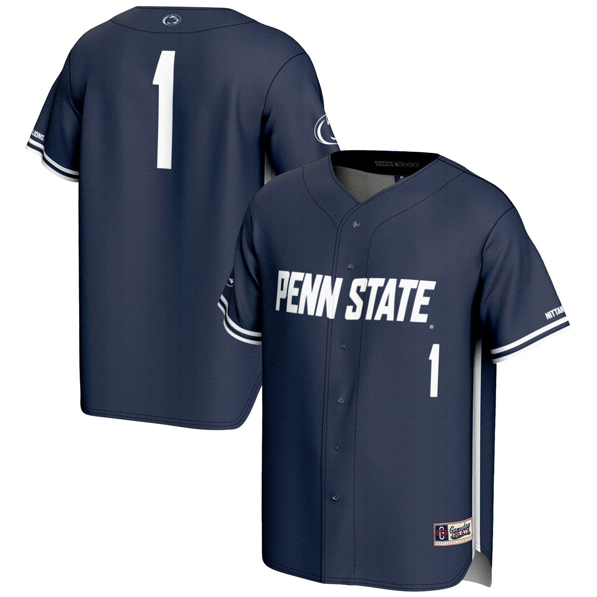 #1 Navy Penn State Nittany Lions Lightweight Baseball Fashion Jersey