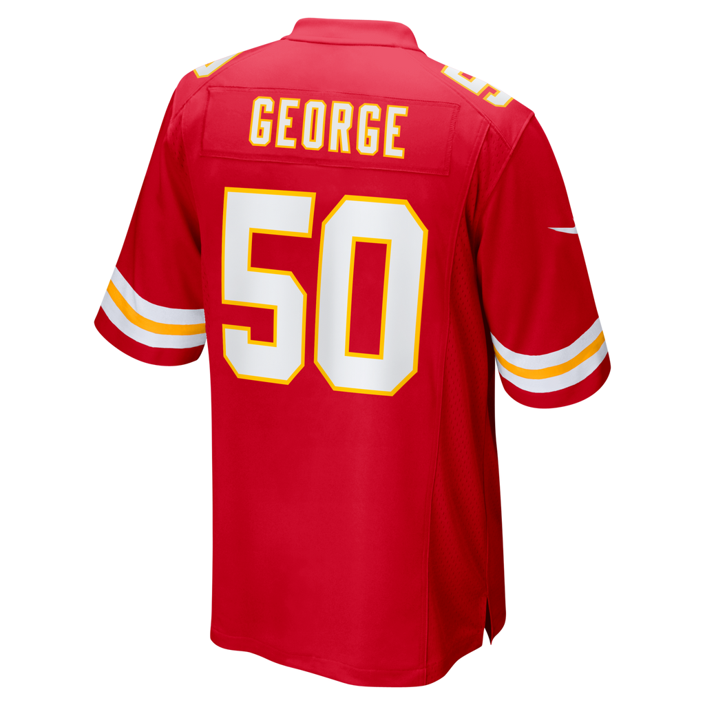 Kansas City Chiefs Brandon George Red Team Game Football Jersey
