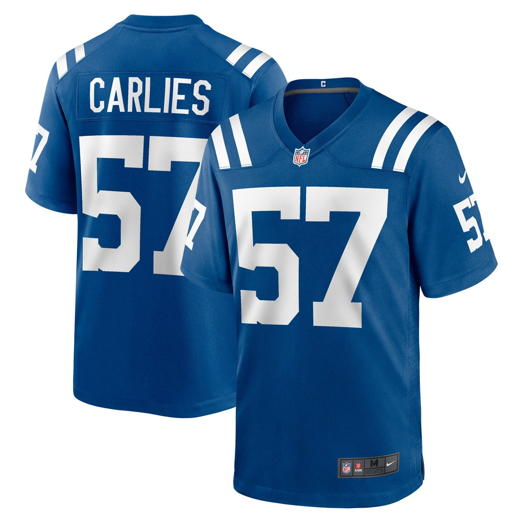 Indianapolis Colts Jaylon Carlies Royal Game Football Jersey